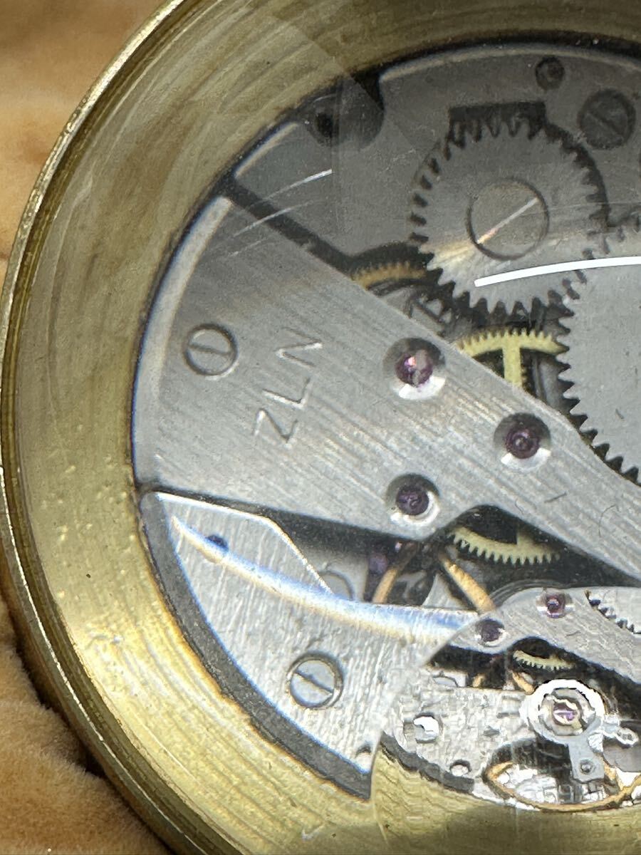 懐中時計 手巻き 船舶時計 球体 直径6cm ビンテージ アンティーク レトロ ZLNムーブメント 動作不良_画像5