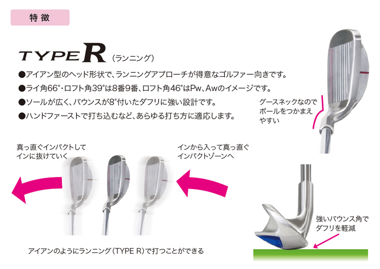 Lynx レディース YS-ONE チッパー Type R【リンクス】【ワイエスワン】【寄せワン】【女性用】【スチールシャフト】【ロフト：46度】