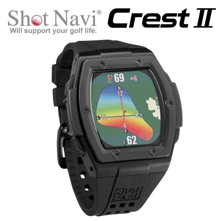 ShotNavi CREST II [ Schott navi ][k rest two ][k rest 2][ Golf ][GPS][ дальномерное оборудование ][ наручные часы ][Black][GPS/ измерительный прибор ]