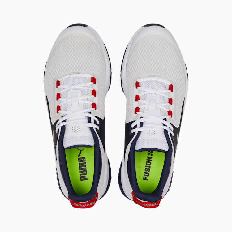 PUMA FUISON GRIP 377527 [ Puma ][ шиповки отсутствует ][ размер :28.5cm][ цвет :04 White/Silver/Navy][GolfShoes]