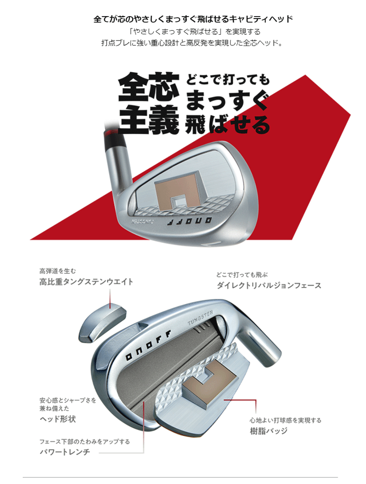 ONOFF AKA アイアンセット #6~9,PW 5本組 【N.S.PRO 850GH neo】【フレックス：R】【オノフ】【アイアンセット】【赤】【アカ】【2024年】_画像3