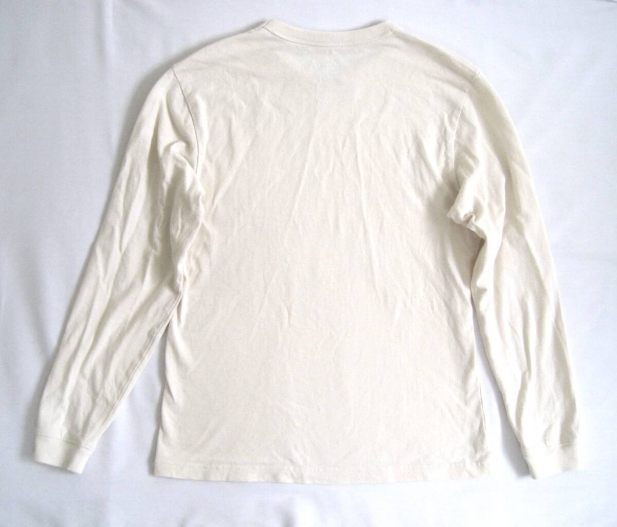 ＊無印良品　綿　クルーネック　長袖Tシャツ　ロンT S アイボリー_画像4