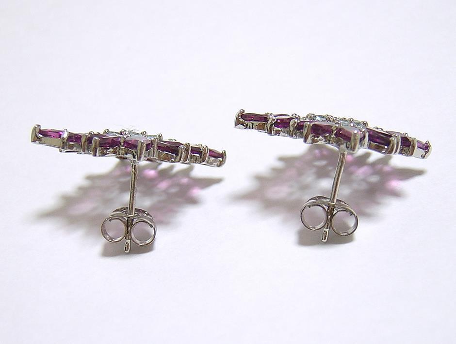 『天然ロードライトガーネット』 アクアマリン ピアス_画像5