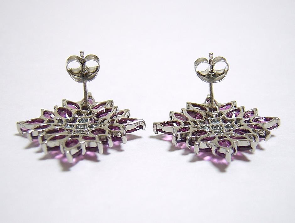 『天然ロードライトガーネット』 アクアマリン ピアス_画像6