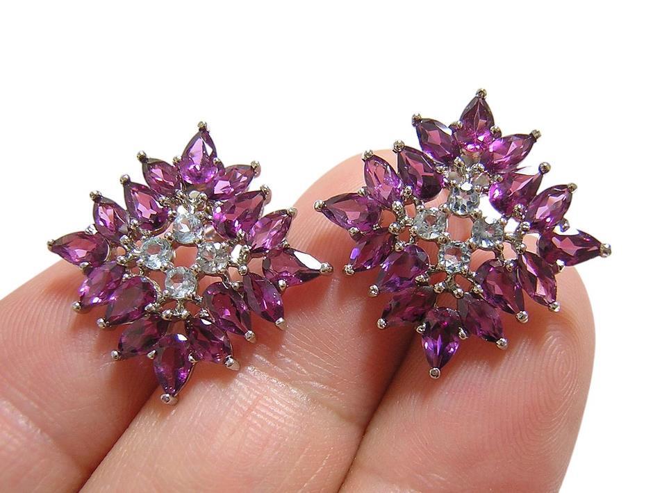 『天然ロードライトガーネット』 アクアマリン ピアス_画像8