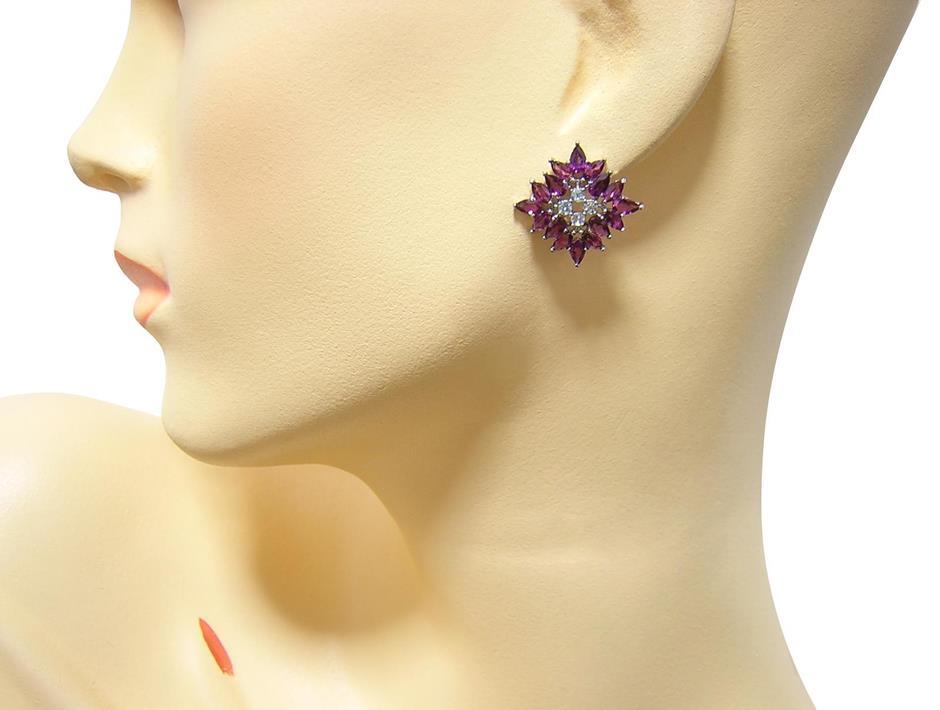 『天然ロードライトガーネット』 アクアマリン ピアス_画像9