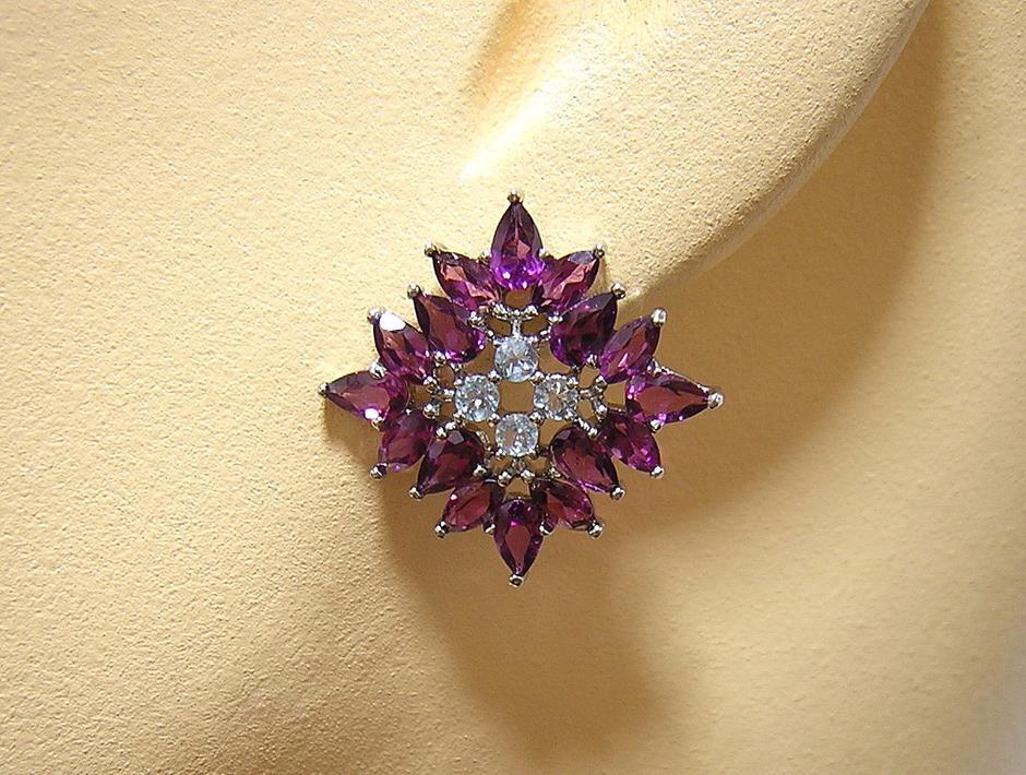 『天然ロードライトガーネット』 アクアマリン ピアス_画像10