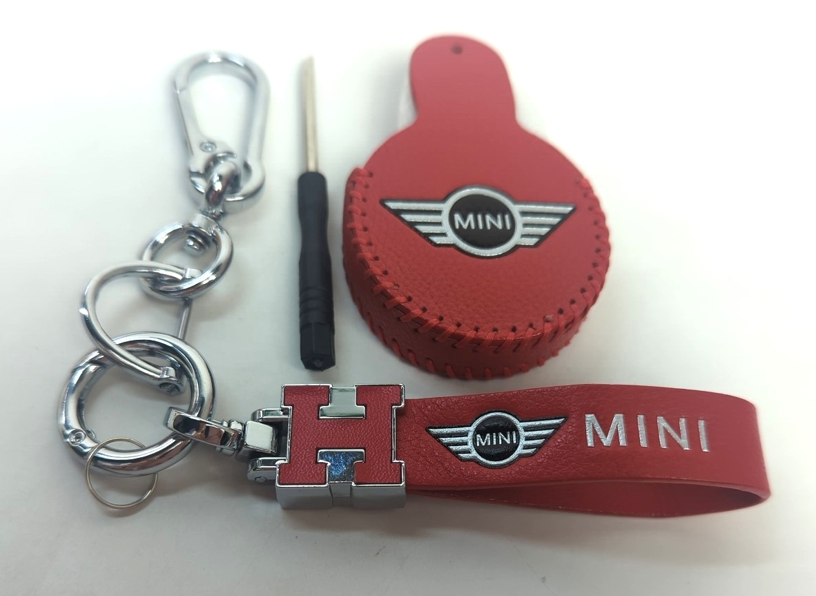 ミニクーパー キーホルダー　3点セット　未使用品　　 レッド　袋は入れ替えました　_画像3