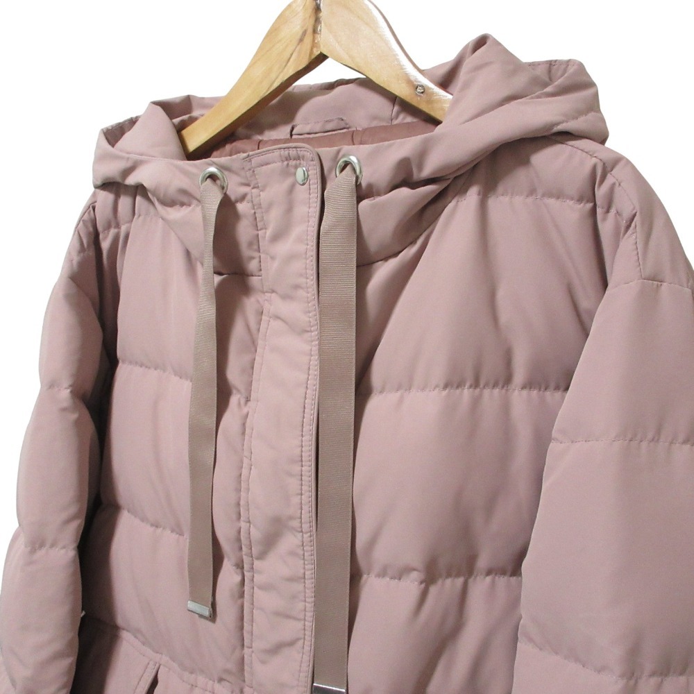 良品 21AW JILL STUART ジルスチュアート フーデッド ダウンジャケット ブルゾン M くすみピンク_画像4