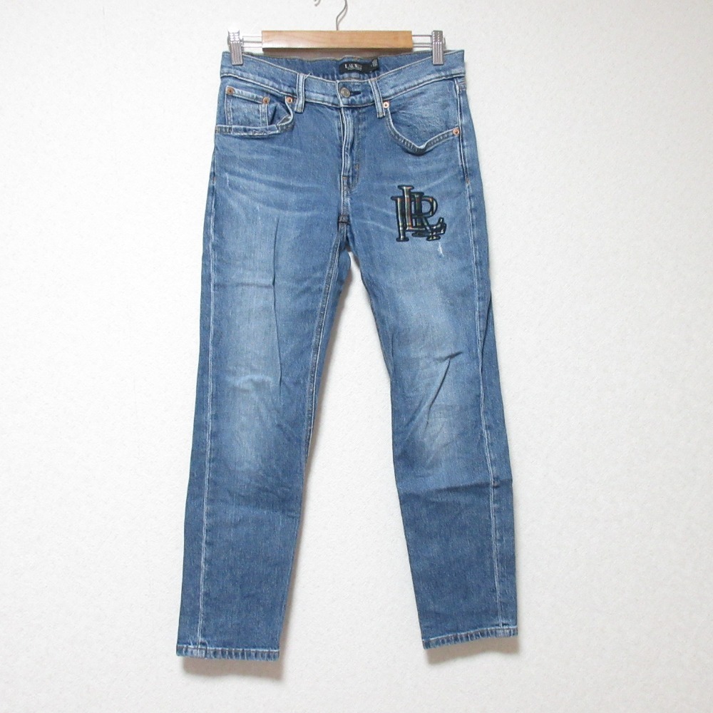 美品 LAUREN RALPH LAUREN ローレンラルフローレン ストレッチ デニムパンツ ジーンズ サイズ0 ブルー_画像1