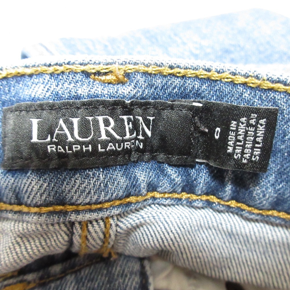 美品 LAUREN RALPH LAUREN ローレンラルフローレン ストレッチ デニムパンツ ジーンズ サイズ0 ブルー_画像7