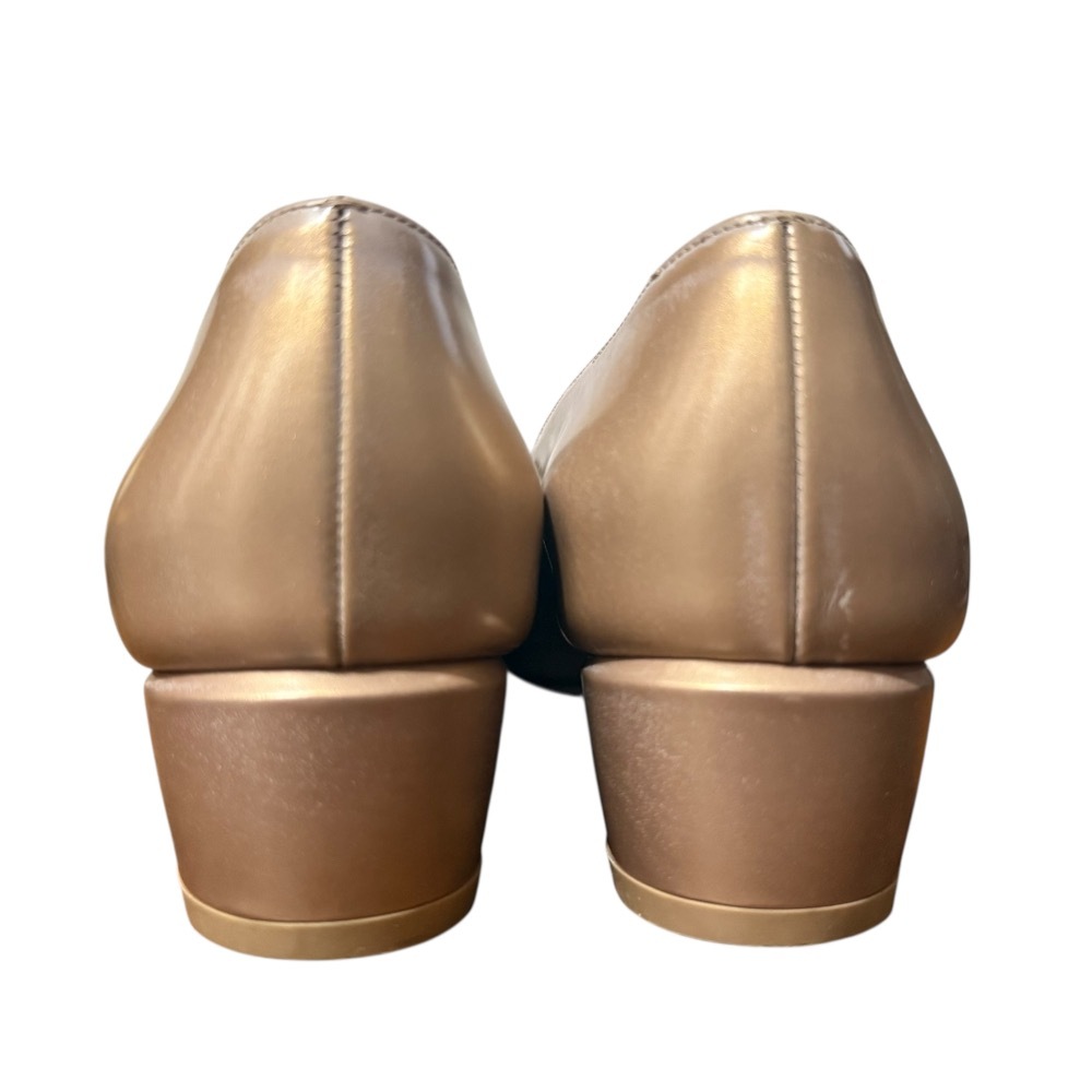  прекрасный товар Salvatore Ferragamo Salvatore Ferragamo vala лента low каблук туфли-лодочки размер 6C примерно 23cm bronze цвет 