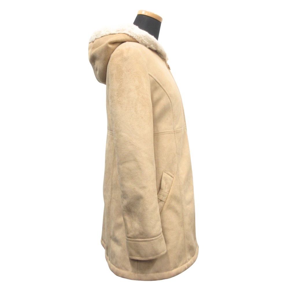  хорошая вещь Feroux Feroux мех f- dead пальто жакет блузон biju- Zip выше размер 1 бежевый 