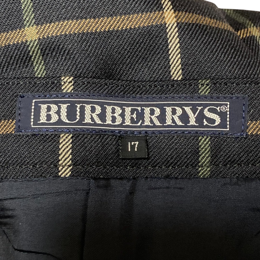 美品 Burberrys バーバリーズ バーバリー ヴィンテージ チェック柄 ミモレ丈 ボックスプリーツ スカート 大きいサイズ 17号 ブラック_画像4