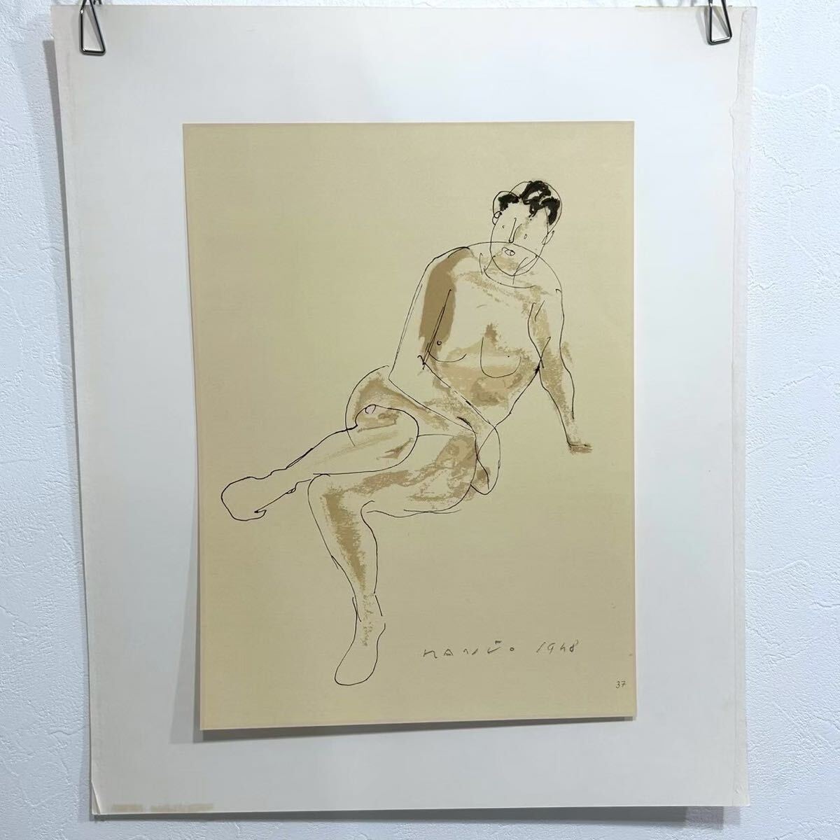 同梱可！#37 マリノ・マリーニ Marino Marini 1948 ミクストメディア版画 〇イタリア彫刻界の代表的巨匠 抽象画デッサン画_画像1