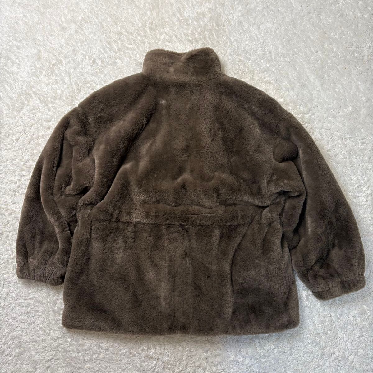 【美品 大きいサイズ】ZARA フェイクファーコート L 大きいサイズ ファー ファーコート コート L XL ブラウン 茶 レディース _画像7