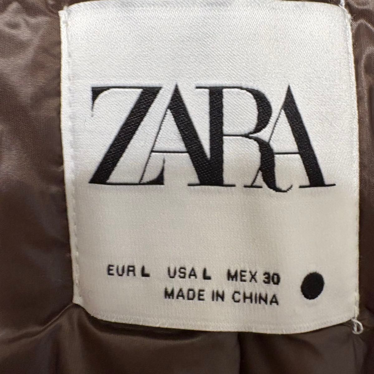 【美品 大きいサイズ】ZARA フェイクファーコート L 大きいサイズ ファー ファーコート コート L XL ブラウン 茶 レディース _画像9