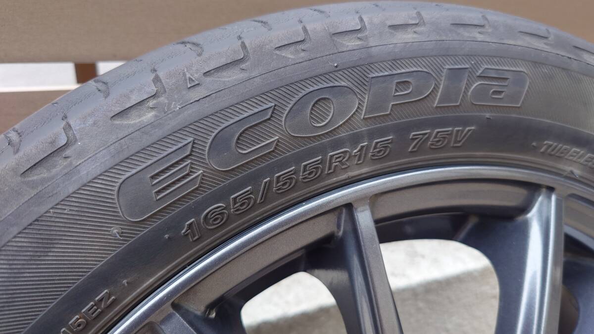 【中古】ホイール・タイヤ Weds VELVA SPORT 15x4.5J +45 4H-100 / ブリヂストン エコピア 165/55R15 4本セット_画像8