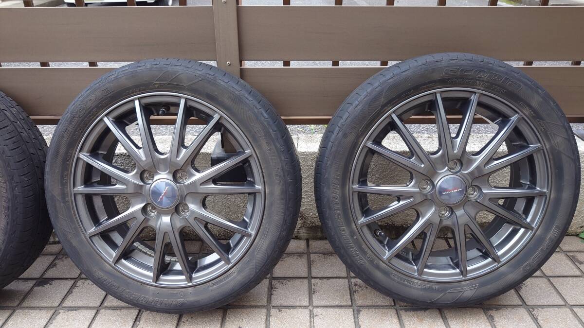 【中古】ホイール・タイヤ Weds VELVA SPORT 15x4.5J +45 4H-100 / ブリヂストン エコピア 165/55R15 4本セット_画像3