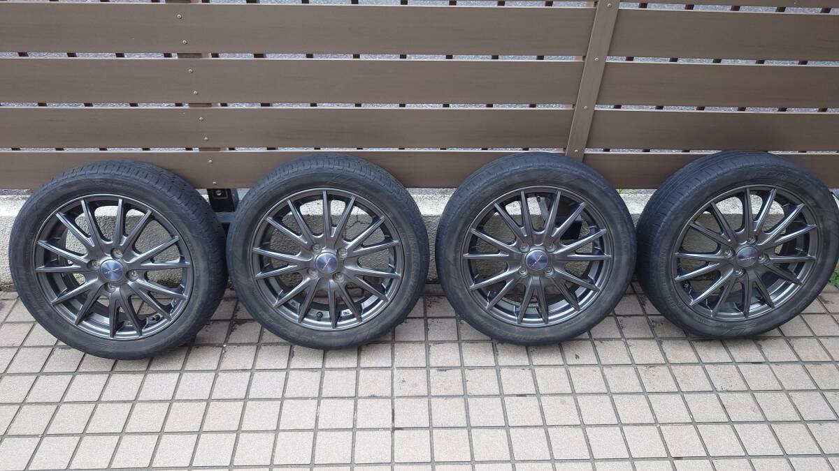 【中古】ホイール・タイヤ Weds VELVA SPORT 15x4.5J +45 4H-100 / ブリヂストン エコピア 165/55R15 4本セット_画像1