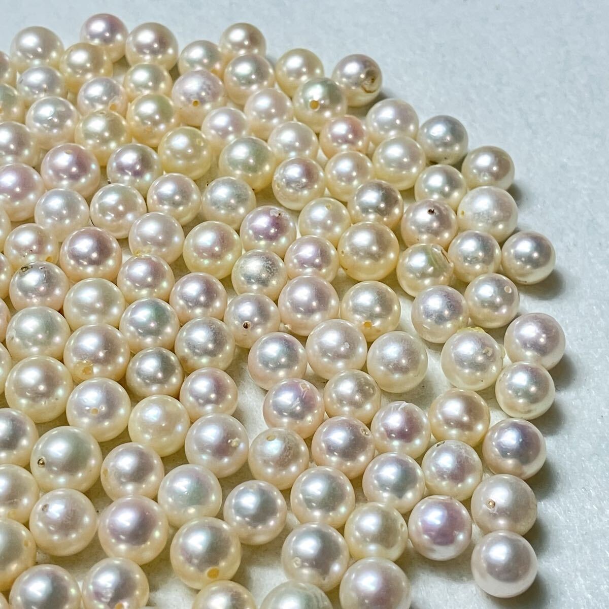 ◯アコヤ本真珠おまとめ502ct◯o 約100.4g 約7.0-8.0mm pearl パール 真珠 ルース 裸石 宝石 あこや 片穴 両穴 w4ま3_画像3