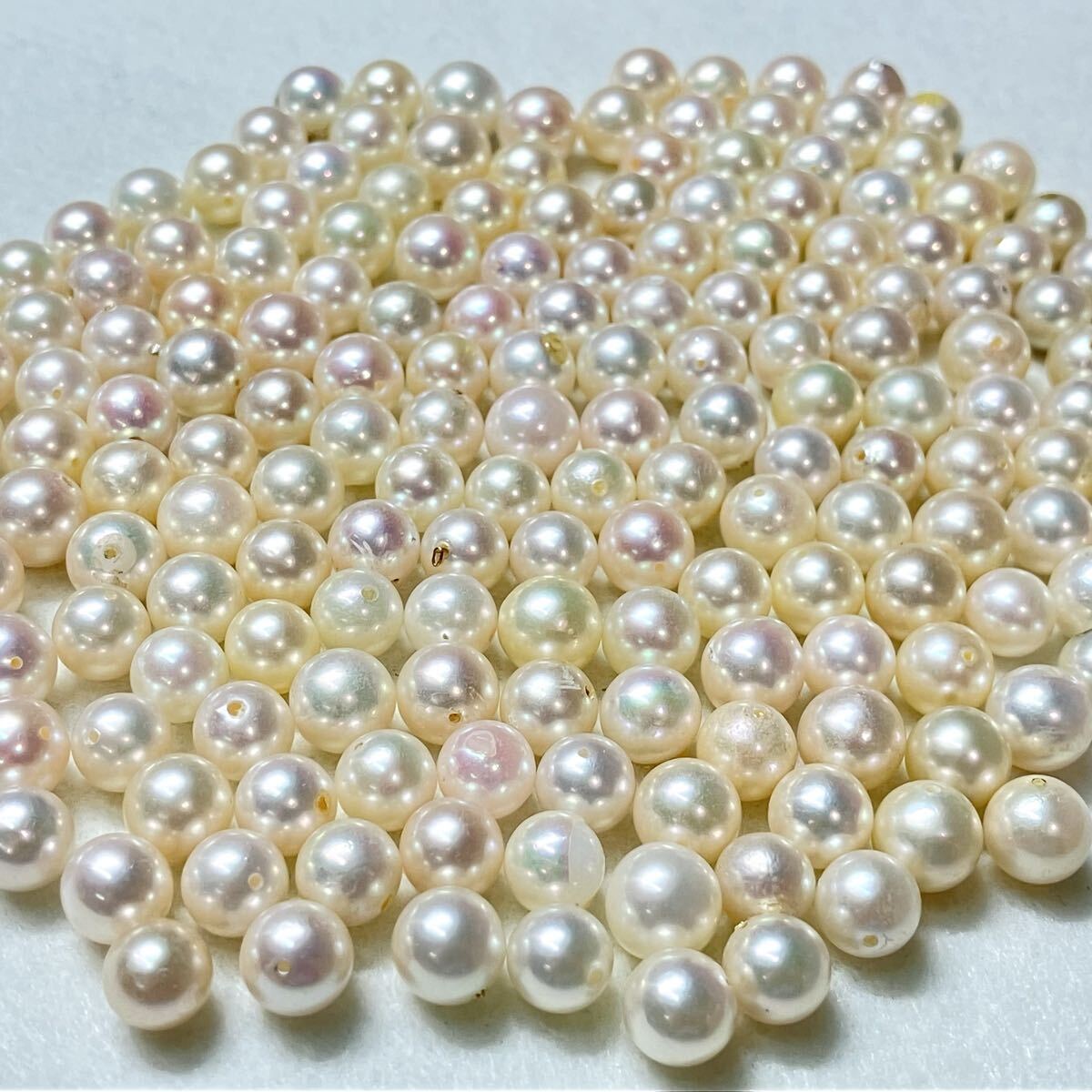 ◯アコヤ本真珠おまとめ501ct◯o 約100.2g 約7.0-8.0mm pearl パール 真珠 ルース 裸石 宝石 あこや 片穴 両穴 w4ま4_画像1