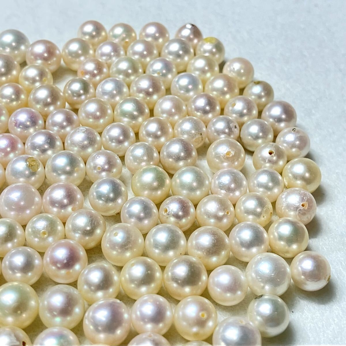 ◯アコヤ本真珠おまとめ501ct◯o 約100.2g 約7.0-8.0mm pearl パール 真珠 ルース 裸石 宝石 あこや 片穴 両穴 w4ま4_画像2