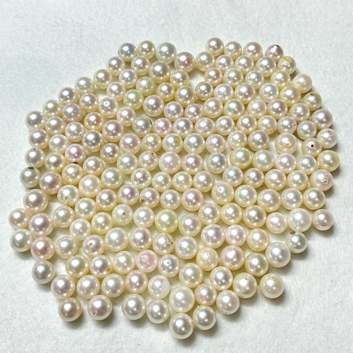 ◯アコヤ本真珠おまとめ501ct◯o 約100.2g 約7.0-8.0mm pearl パール 真珠 ルース 裸石 宝石 あこや 片穴 両穴 w4ま4_画像4