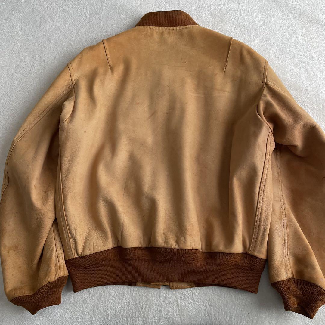 超希少 ハロルズギア HAROLD'S GEAR 馬革 ヌメ革 MA-1 レザーブルゾン 本革 Lサイズ_画像7
