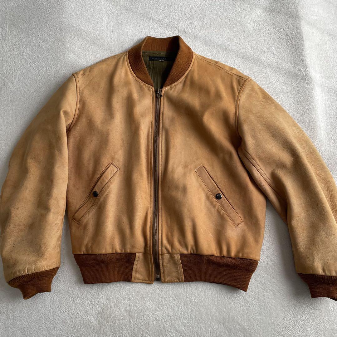 超希少 ハロルズギア HAROLD'S GEAR 馬革 ヌメ革 MA-1 レザーブルゾン 本革 Lサイズ_画像10