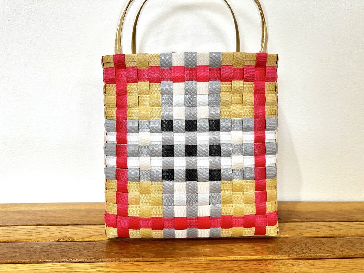 角型★お散歩バック★プラかご★エコバッグ プラバッグ メルカドバッグ ppバンド _画像1