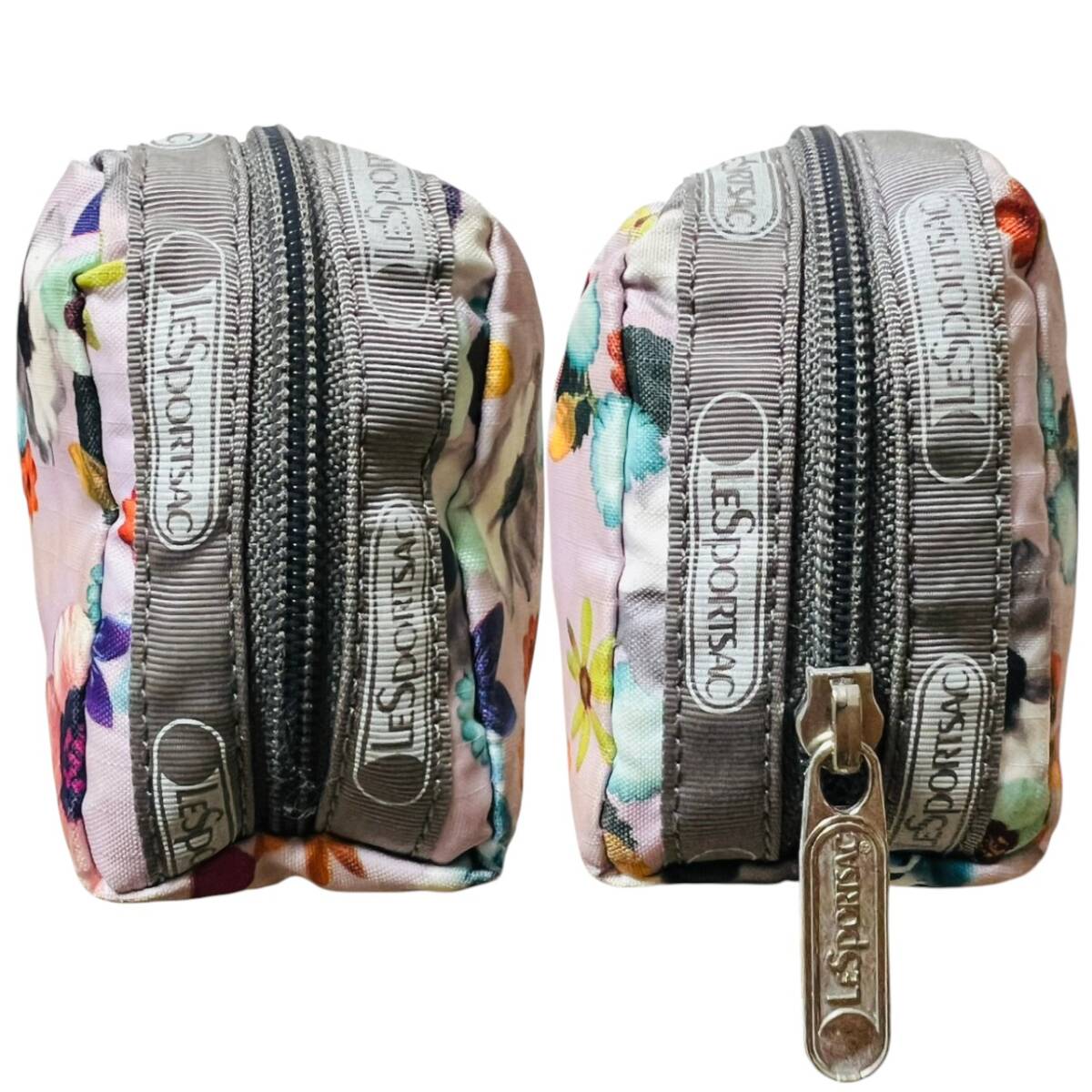 【良品】LeSportsac ポーチ 小物 メイク フラワー リアル パープル系_画像4