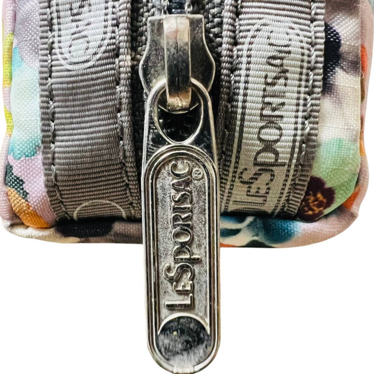 【良品】LeSportsac ポーチ 小物 メイク フラワー リアル パープル系_画像8