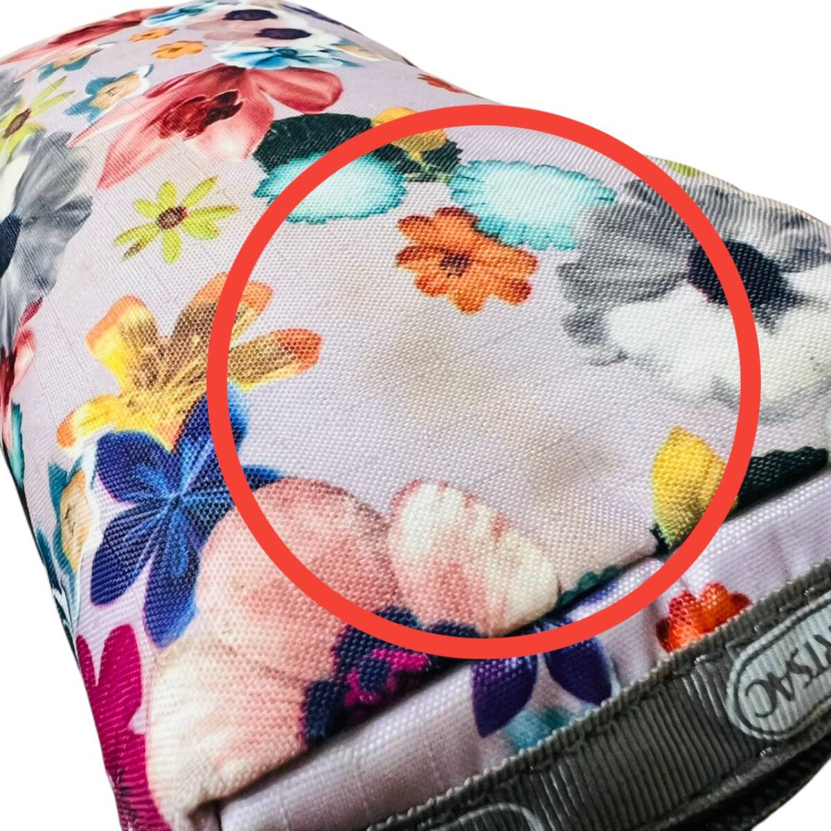 【良品】LeSportsac ポーチ 小物 メイク フラワー リアル パープル系_画像9