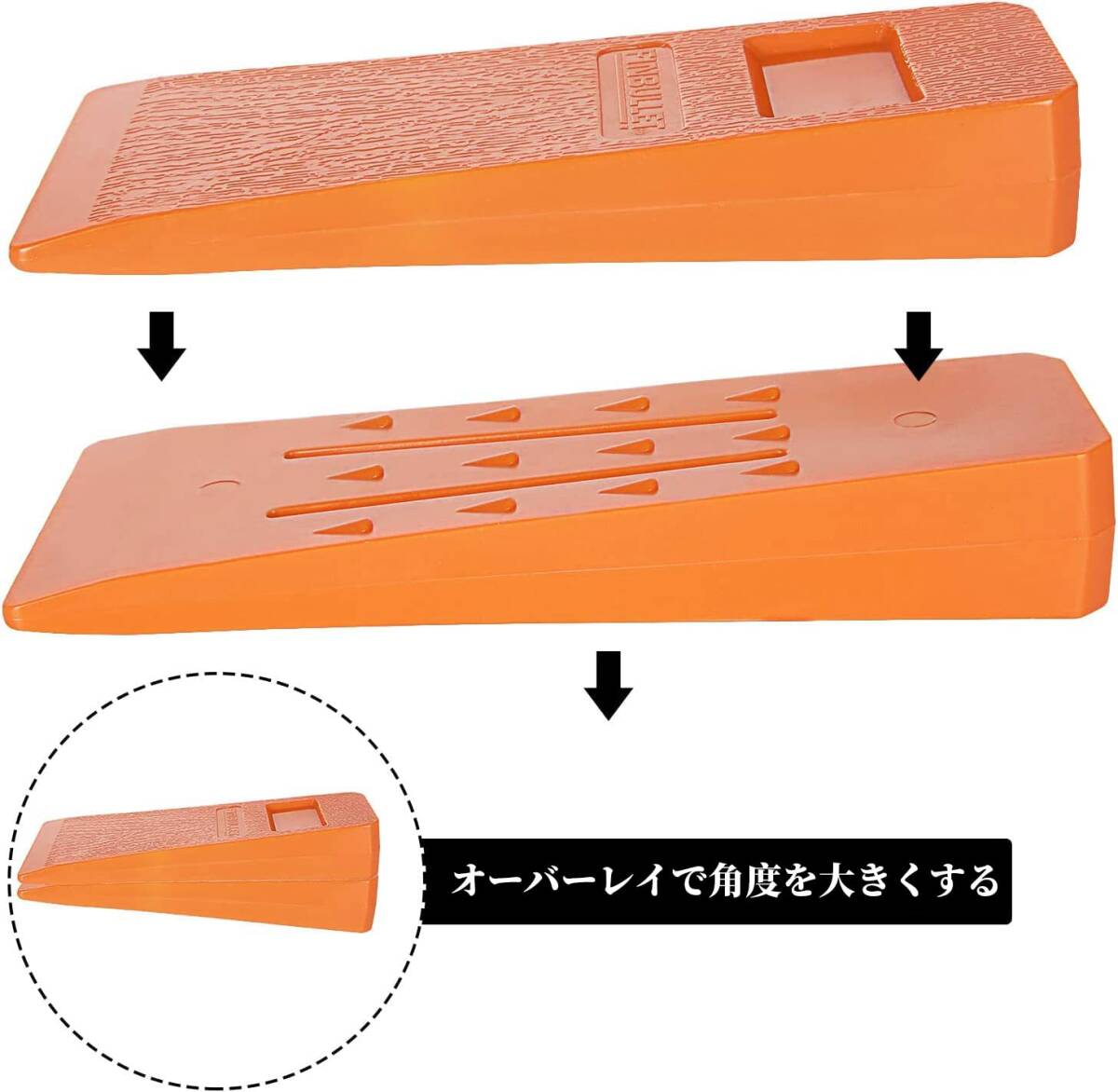 チェーンソーアクセサリ チェーンソークサビ プラスチック 楔 薪割り用 林業 くさび (オレンジ) 15cm 2個セット クサビ _画像3