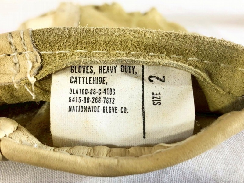【米軍放出品】未使用品 レザーグローブ 革手袋 SIZE2 (幅10.5cm×全長25cm) 1組 牛革 NATIONWIDE (コンパクト)☆CJ30B#25_画像4