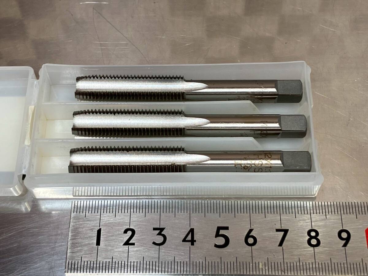 【未使用保管品】HAYASAKA 早坂精密工業 ハンドタップ M12×1.25 #2 3本SET キング工具 【1706K】_画像1