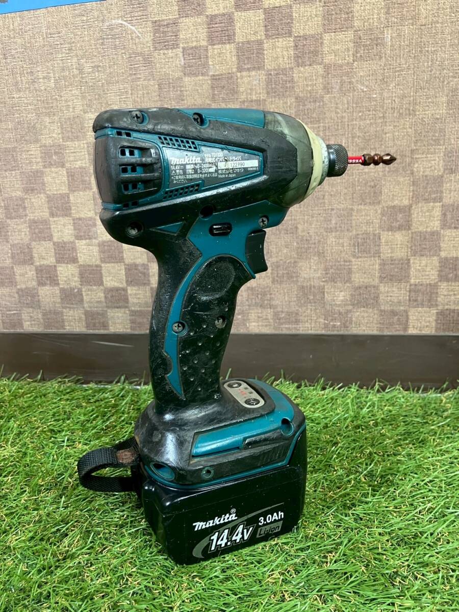 makita マキタ 14.4V 充電式 インパクトドライバ TD133D 充電器＋純正リチウムバッテリ１個付 キング工具 【1703K】_画像3