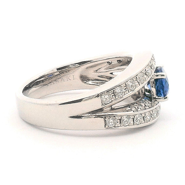 タサキ サファイア0.92ct ダイヤ0.53ct リング K18WG 13号 新品仕上げ済み/送料無料・返品可._画像4
