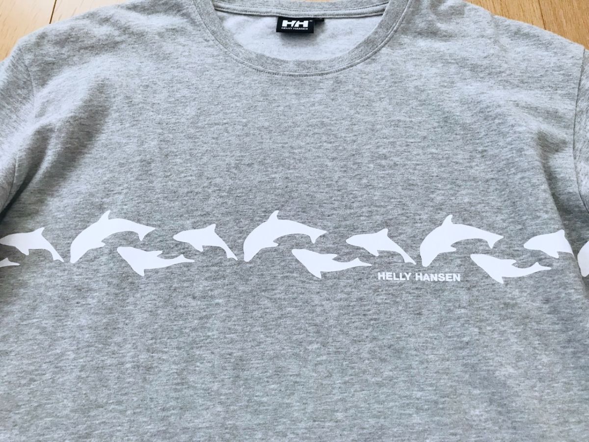 【美品】ヘリーハンセン＊長袖プリントTシャツ＊グレー＊XL_画像2