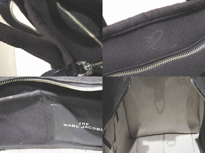マークジェイコブス 2WAY トートバッグ キャンバス CJQ0214A ☆ ブラック アイボリー系 THE MARC JACOBS / THE TOTE BAG レディース ▼7J_画像5