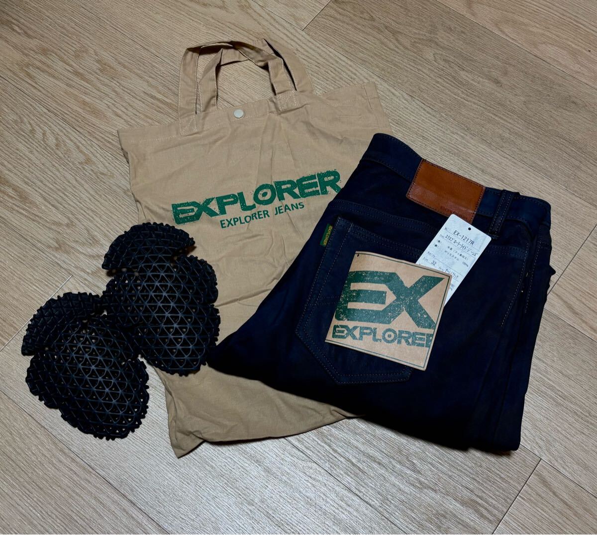 クシタニEX-1217Rエクスプローラーライドジーンズ32インチ牛革オールドブラックレザーパンツEXPLORER RIDE JEANS撥水ツーリングKUSHITANI_画像10