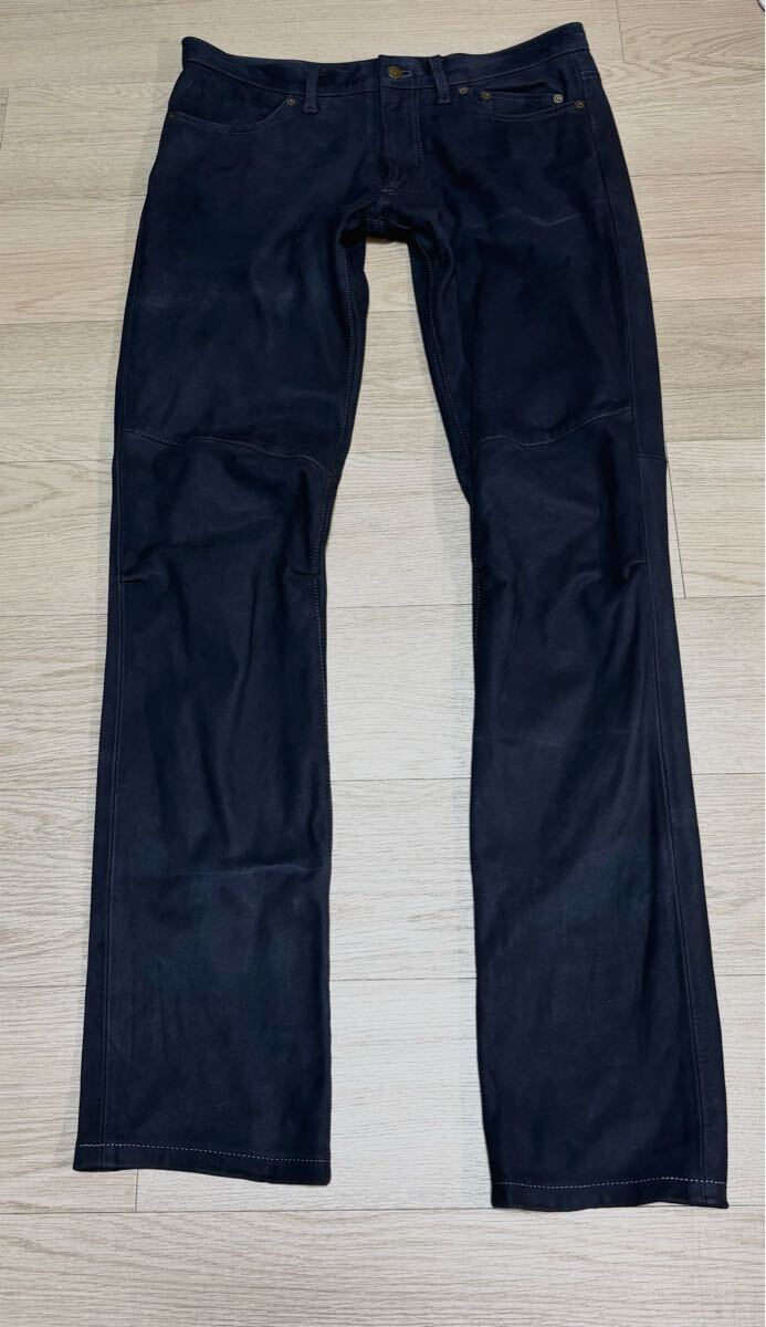 クシタニEX-1217Rエクスプローラーライドジーンズ32インチ牛革オールドブラックレザーパンツEXPLORER RIDE JEANS撥水ツーリングKUSHITANI_画像2