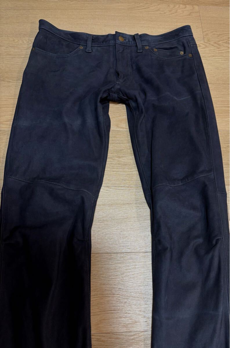 クシタニEX-1217Rエクスプローラーライドジーンズ32インチ牛革オールドブラックレザーパンツEXPLORER RIDE JEANS撥水ツーリングKUSHITANI_画像7