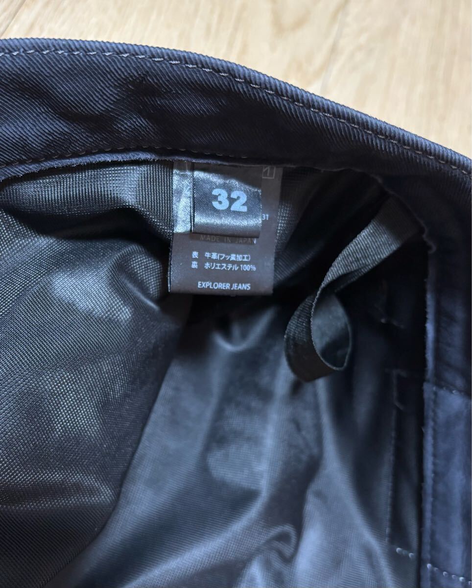 クシタニEX-1217Rエクスプローラーライドジーンズ32インチ牛革オールドブラックレザーパンツEXPLORER RIDE JEANS撥水ツーリングKUSHITANI_画像9