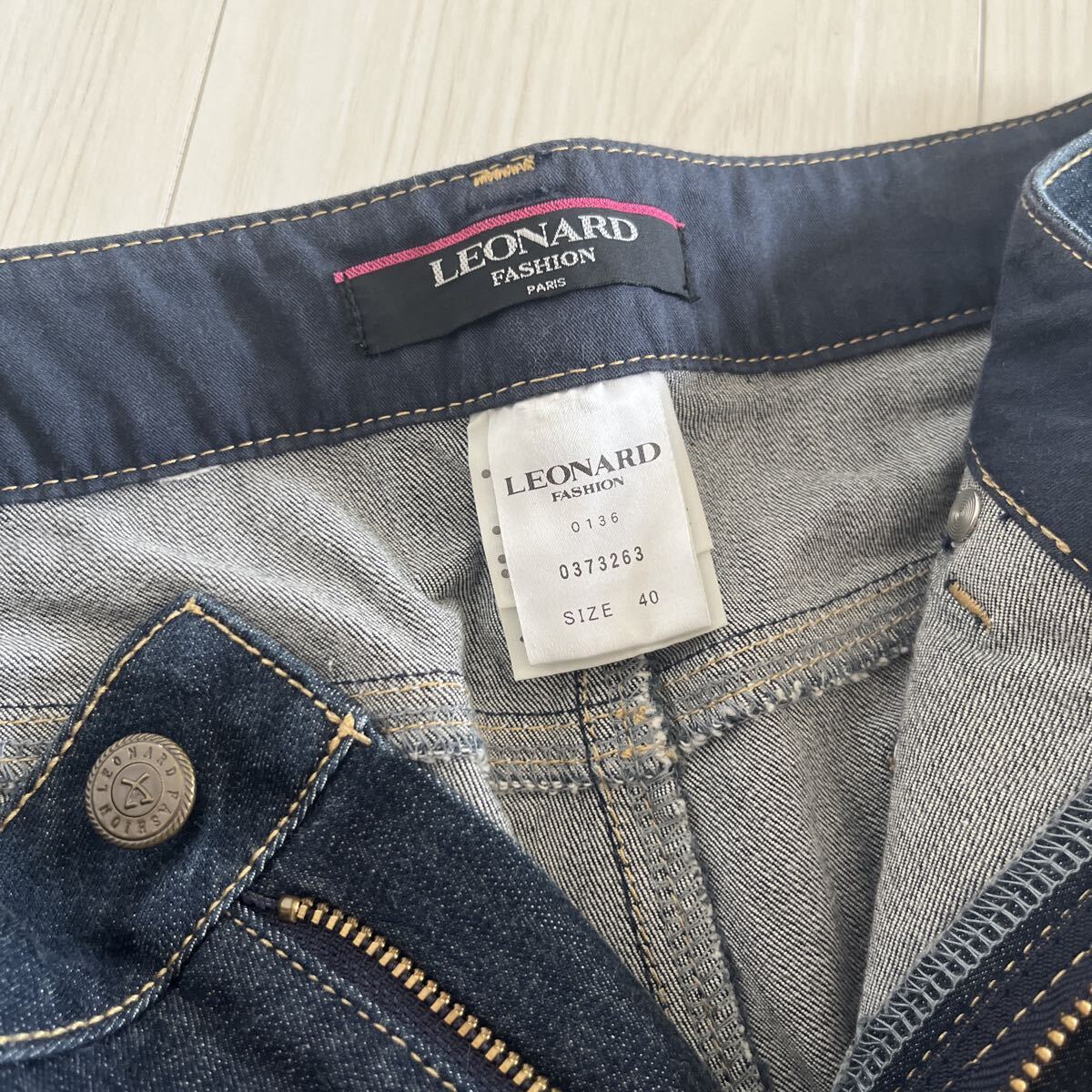 1円スタート LEONARD レオナール レディース古着 ジーンズ デニム デニムパンツ ブーツカット サイズ40_画像5