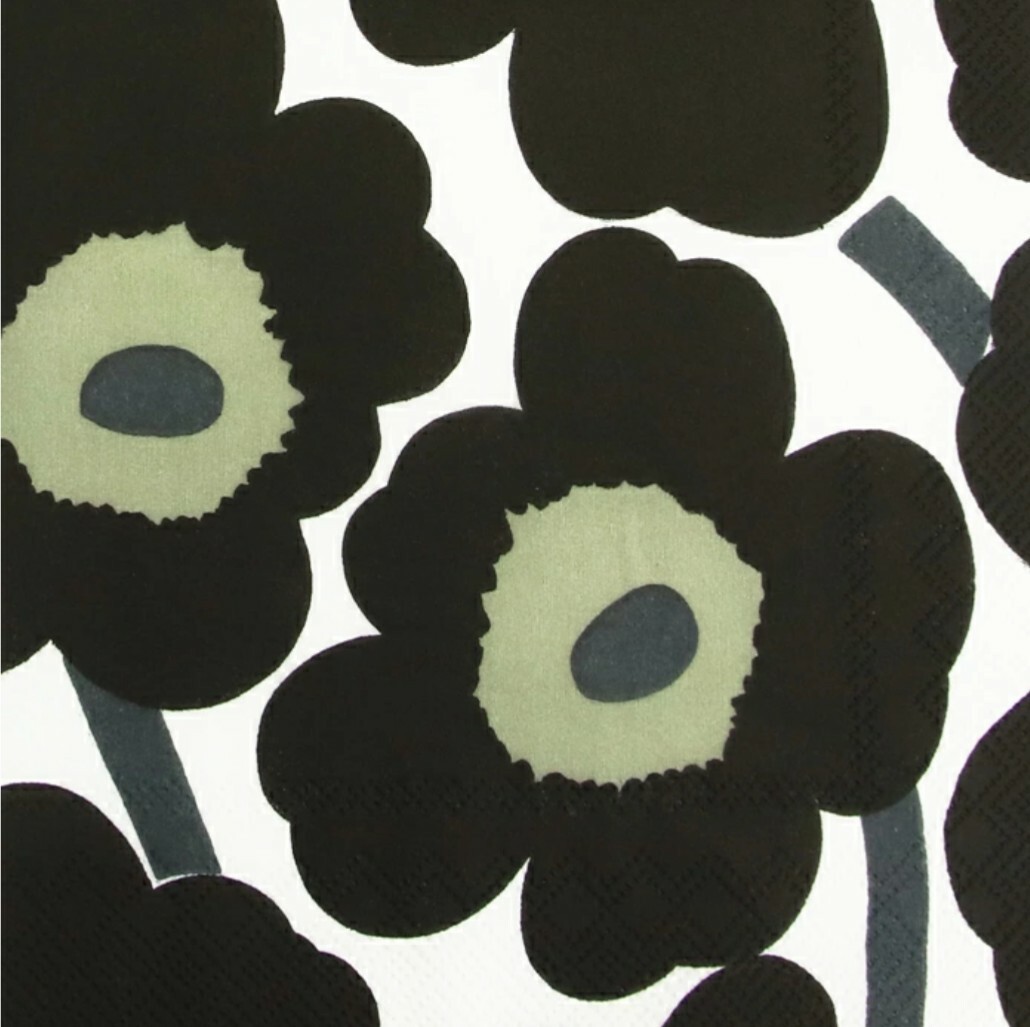 【即決】ペーパーナプキンバラ売り1枚から ランチサイズ 【マリメッコ】ウニッコ ブラックA_画像1