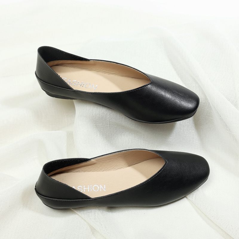 バレエシューズ スリッポン ぺたんこ パンプス かかとが踏める 柔らか 走れるパンプス ブラック 23.5cm_画像1