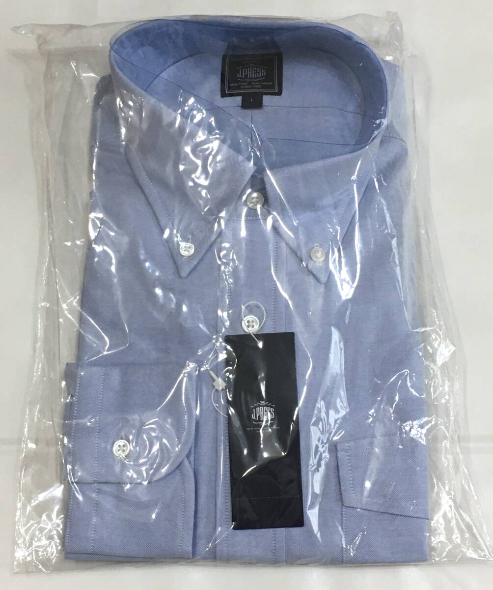 J.PRESS　長袖 オックスフォードボタンダウン　綿100　L　ブルー　ジェイプレス オンワード　定価14.300円_画像4