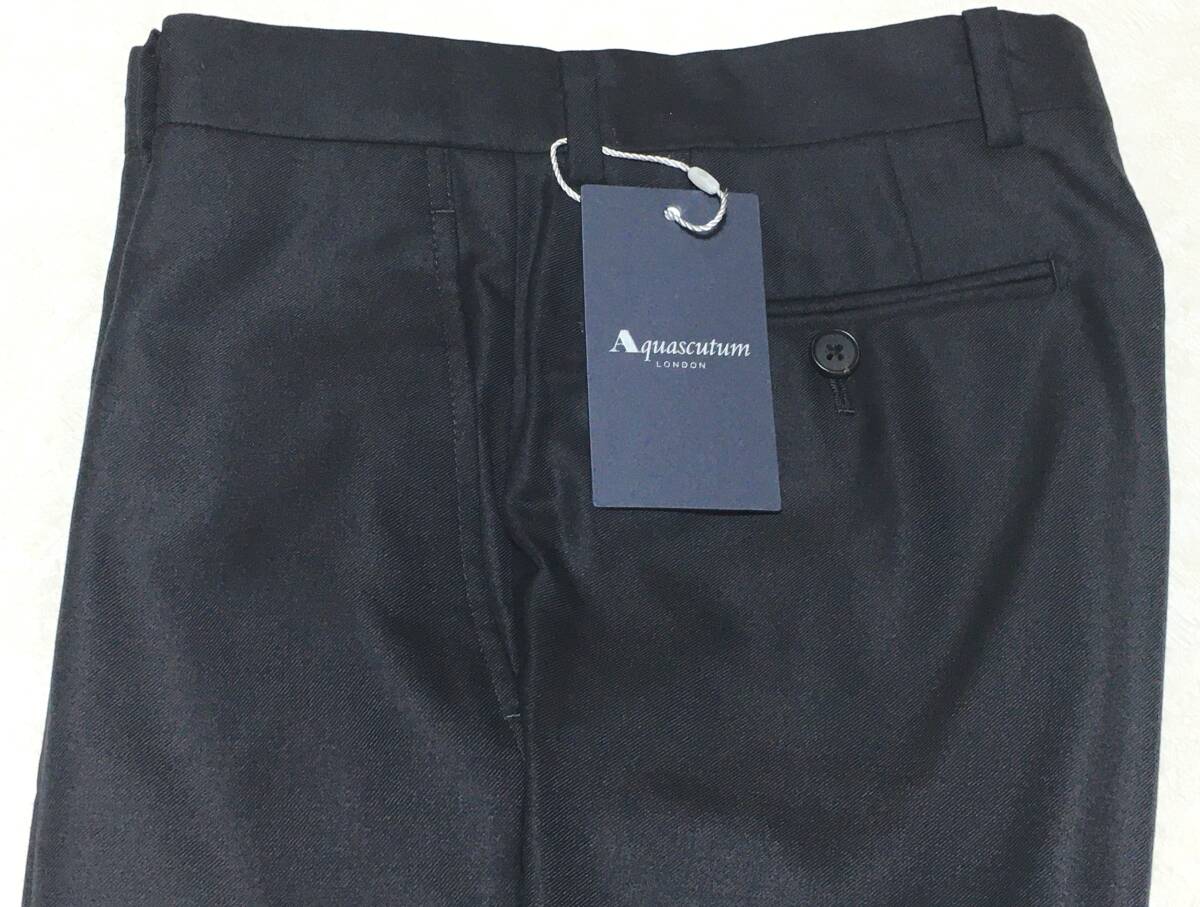 Aquascutum アクアスキュータム　ウールスラックス　79　ネイビー　定価27.500円_画像2